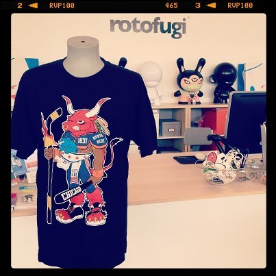 One of the first shops to stock The Chicago Beast shirt: Rotofugi in Lincoln Park.