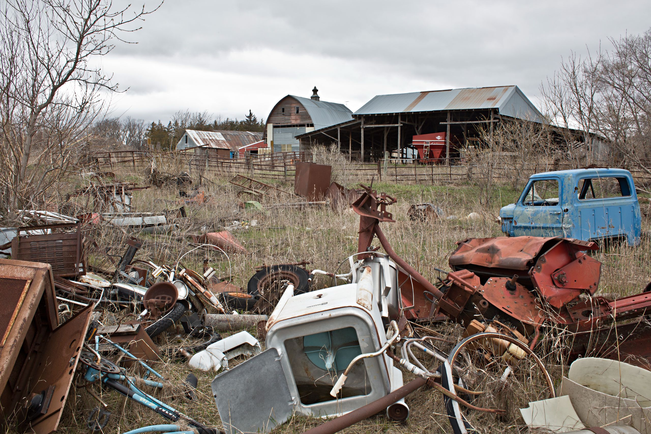 Abandoned Farm Study: "Junkyard overlooking the old farm" Photography 2015