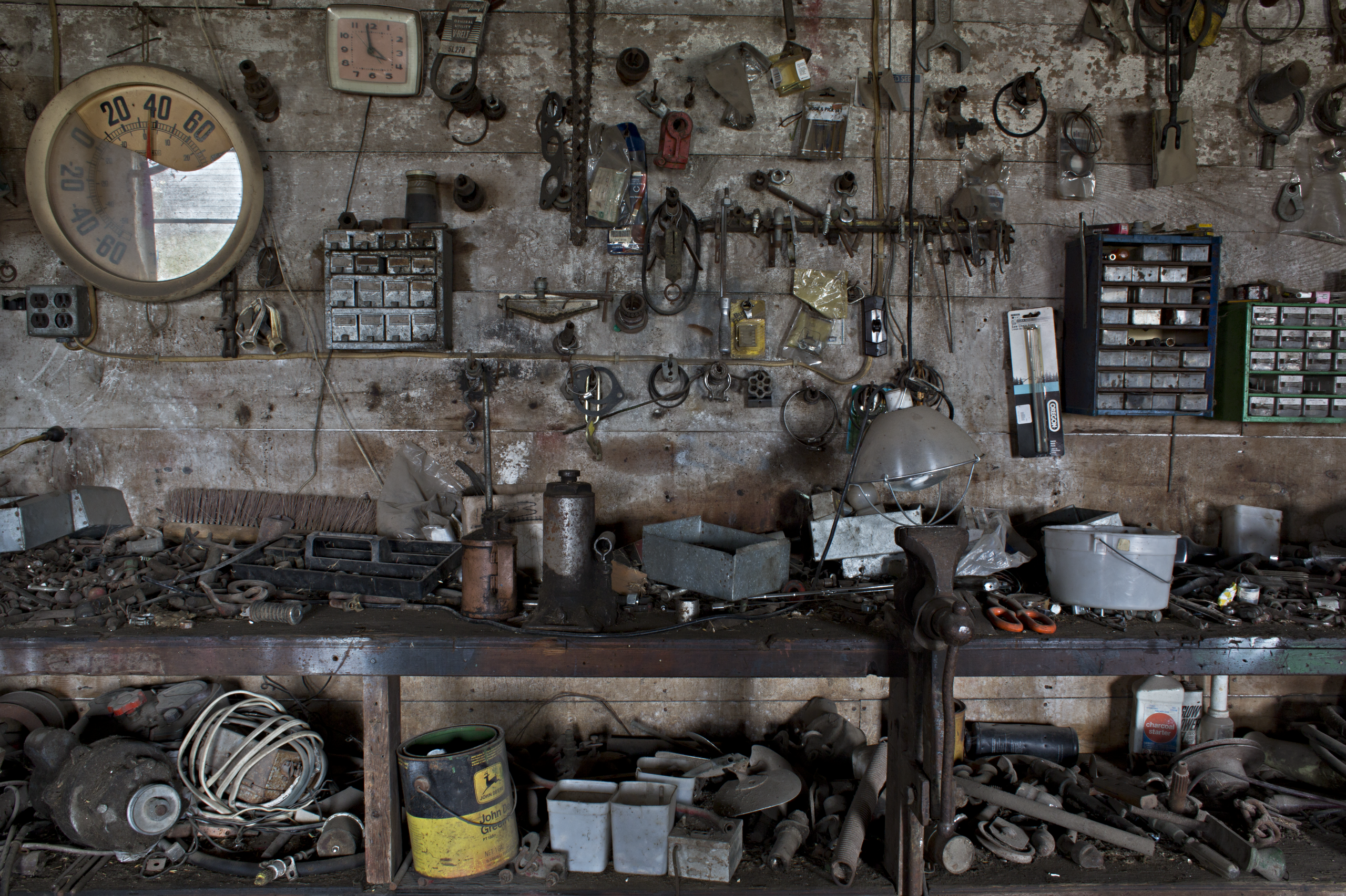Abandoned Farm Study: "A wall of tools owned by a departed farmer" Photography 2015