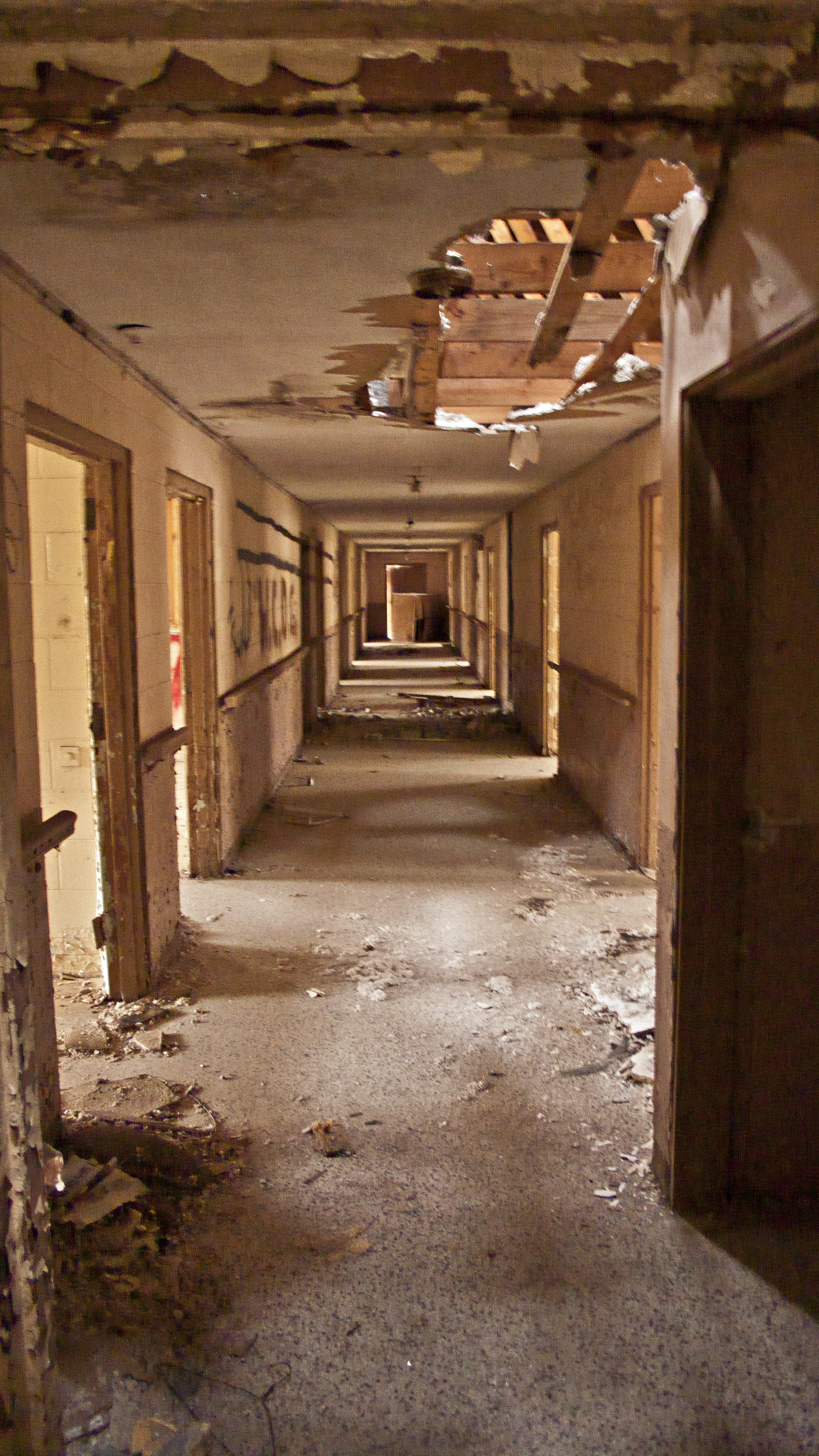 " Hallway of a Burnt Down Nursing Home" Photography 2002